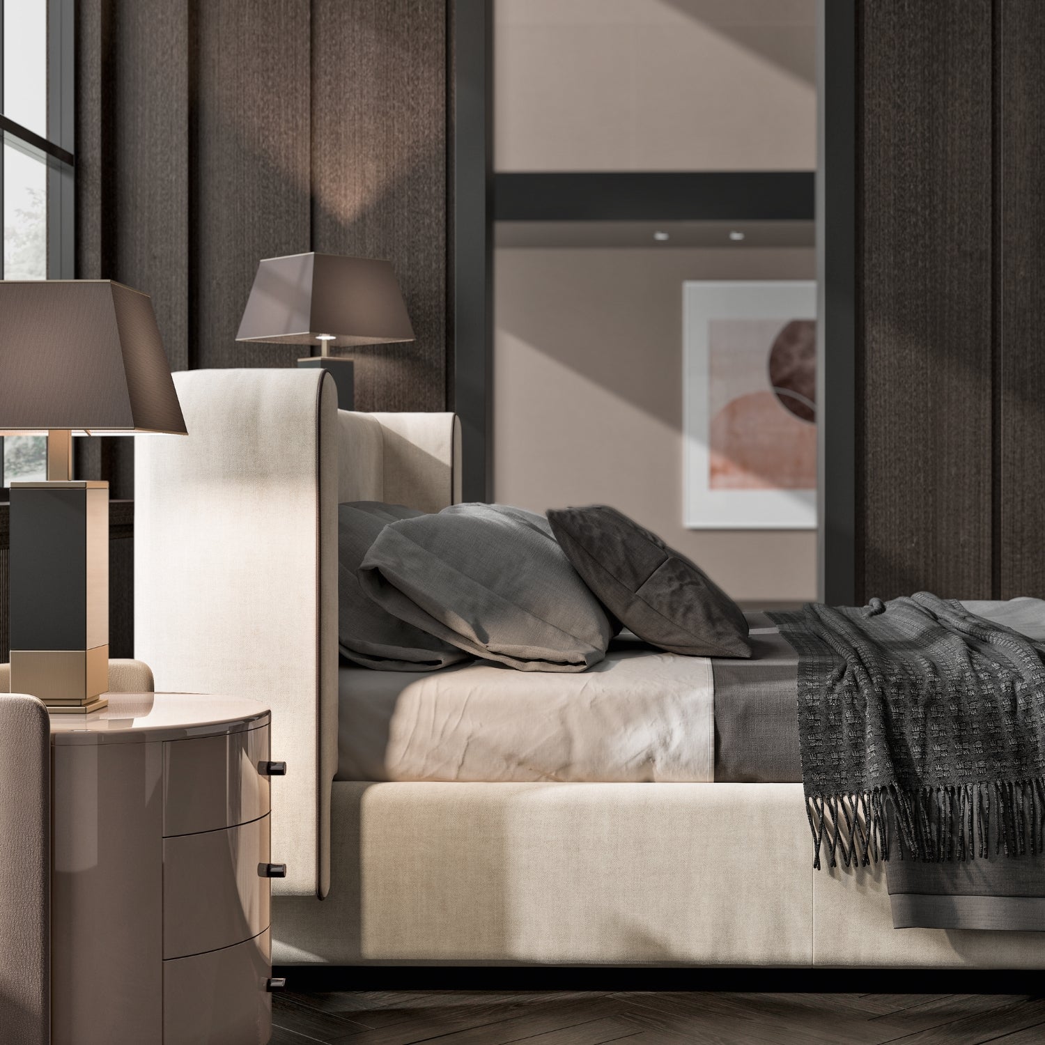 Dolmen Nightstand with Drawers